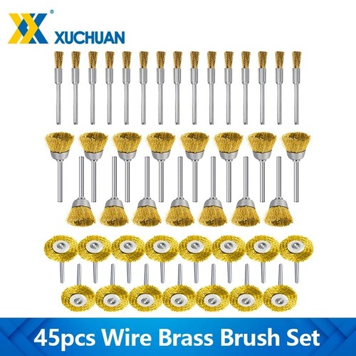 45pcs brass wire brush set - brass,