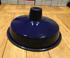 Vintage Blue Enamel Ceiling Light Lamp Shade