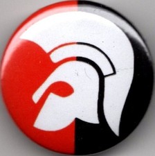 TROJAN HELMET Pin Button Badge