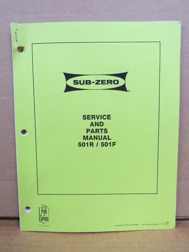 Sub zero service parts - service,