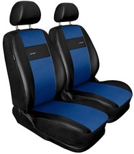 Front seat covers fit Mitsubishi Pajero black/blue  Leatherette