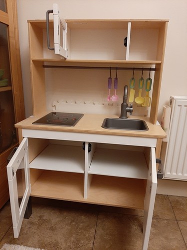 Wooden beige play kitchen set - play,