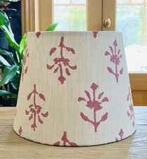NEW HANDMADE LAMPSHADE IN SUSIE WATSON MOONFLOWER LINEN FABRIC INDIAN RED