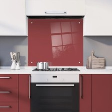 Coloured Glass Splashback with Pre Drilled Holes & Wall Hanging Fixings