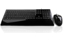 NEW Accuratus Image Set USB Full Size Slim Keyboard & Mouse Combo Piano Black