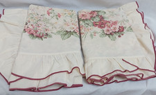 Vintage 1977 Dorma Country Diary Pair of Frilled Pillowcases Double sided Floral