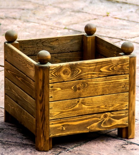 Garden wooden planters 40cm x - wooden,
