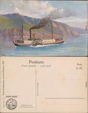 Postcard Artist Card: First Paddle Steamer on the Hudson 1807 1909