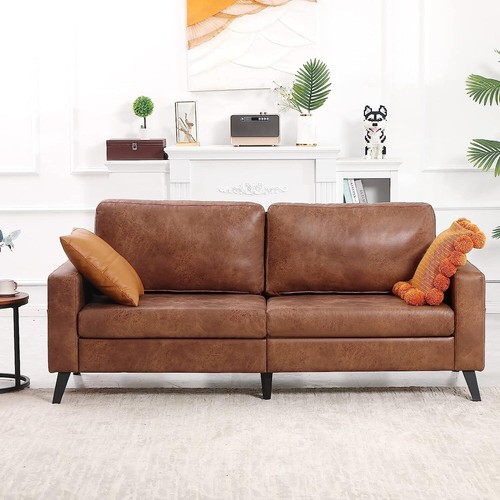 Wide faux leather seater - faux, 3