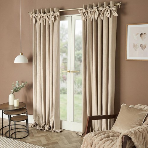 Ohs velvet eyelet curtains bow - ohs,