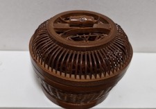 Vintage Chinese Handwoven Bamboo Cricket Cage