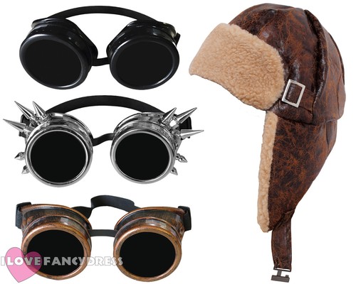 Steampunk pilot hat and - hat,