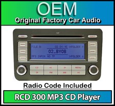 VW RCD 300 MP3 CD player radio, Passat car stereo head unit with radio code