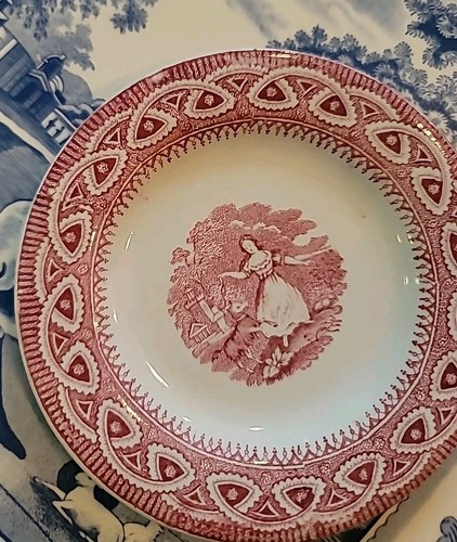 Staffordshire toy plate red - staffordshire,