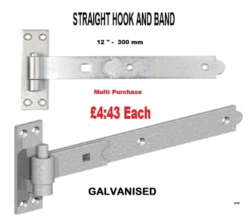 Straight band and - 12", hook