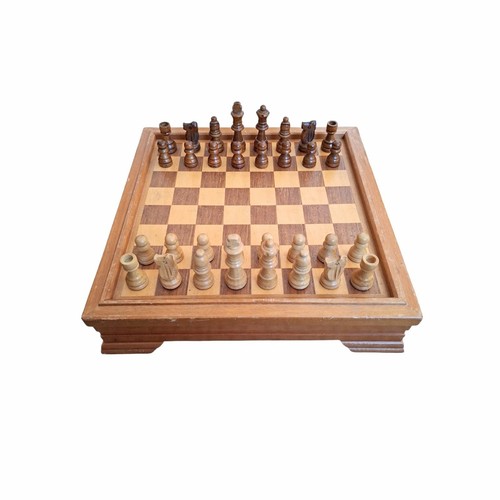 Vintage retro wooden chess - vintage,