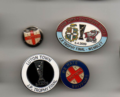 Luton town vintage badges - town,