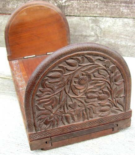 Anglo indian bookslide carved - indian,