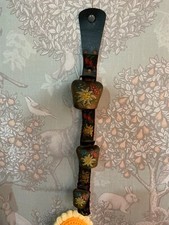 3 Vintage Swiss Cow Bell Beautifully Hand-painted Edelweiss Flower