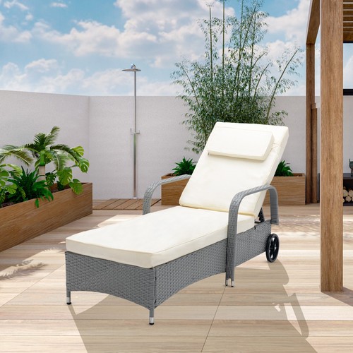 Rattan sun lounger - sun,