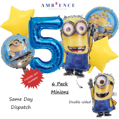 Minions birthday balloons - birthday,