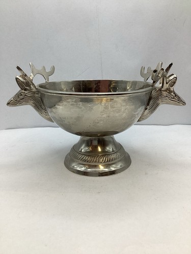Silver plated stag - silver, head