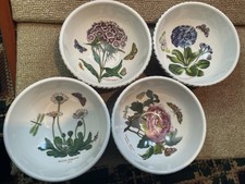 4 Portmeirion Botanical Garden Floral Butterfly Cereal Sweet Bowls 14Cm Diam VGC