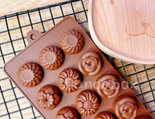Silicone Rose Flower Chocolate Cookie Mould Baking Ice Cube Jelly Valentine Soap