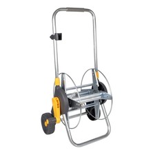 Hozelock 60m Assembled Metal Hose Cart (Empty) Reel with Telescopic Handle