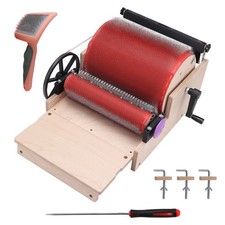 Manual Wool Carder Wooden Drum