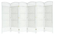 White 6 Panel Wicker Room