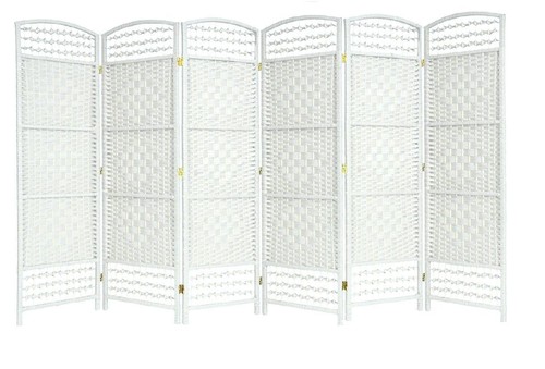 White panel wicker room - white,