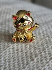 18k Gold Plated Chinese Lucky Cat Charm-S925 Sterling Silver + FREE BRACELET. UK