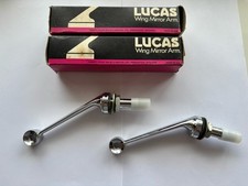 Pair of Lucas chrome Knock-round wing mirror arms (Long) MA2 (New Old Stock) 