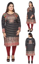 Unifiedclothes Kurti Tunic Black Kurti ladies Dress Ethnic Ethnic EPLUS105A UK