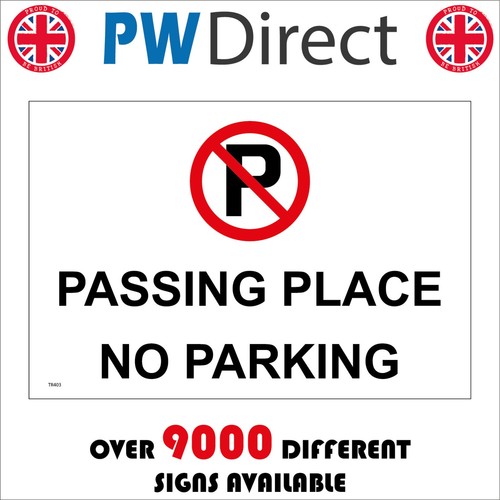 Sign passing place parking - place, no