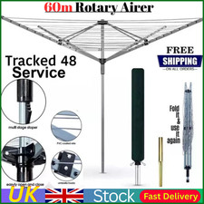 60M Rotary Airer Clothes Dryer Heavy Duty Washing Line Garden & Outdoor Foldable