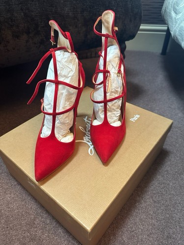 Christian louboutin red suede - louboutin,