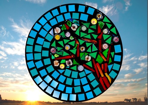 Cherry tree stained glass - tree,