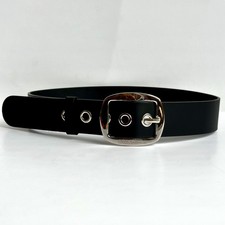 Dolce & Gabbana Black Leather Waist Belt with Eyelets