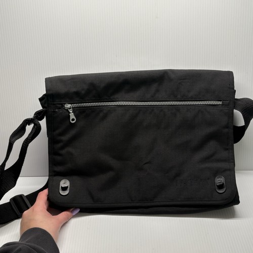Ikea black nylon messenger bag - nylon,