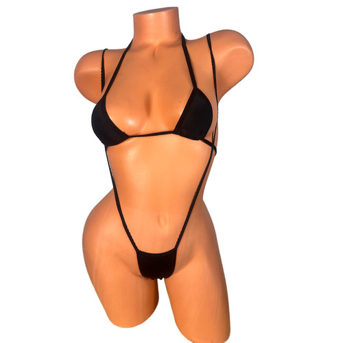 Black slingshot bikini bottom - ,