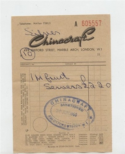 Chinacraft receipt oxford - chinacraft,