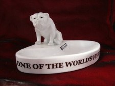Bowl Ashtray Dog Bulldog Advertising Bar Matches English Style Porcelain Figurin