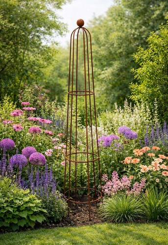 Garden obelisk steel climbing - obelisk,
