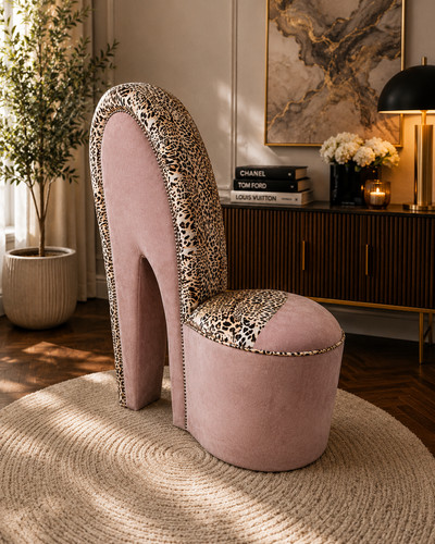 Baby pink plush cheetah - &,