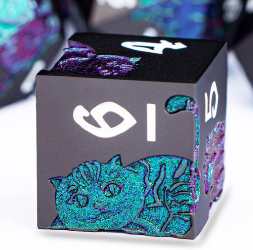 Metal dnd cat dice - cat, 7pcs