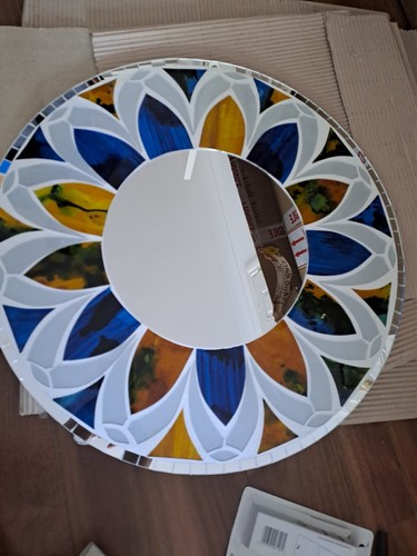 Hand carved mosaic mirror - hand,