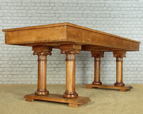 Oak refectory table gothic - oak,