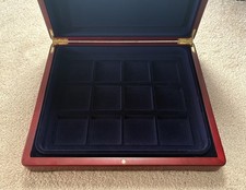 Luxury Wooden Coin storage box 12 coin tray